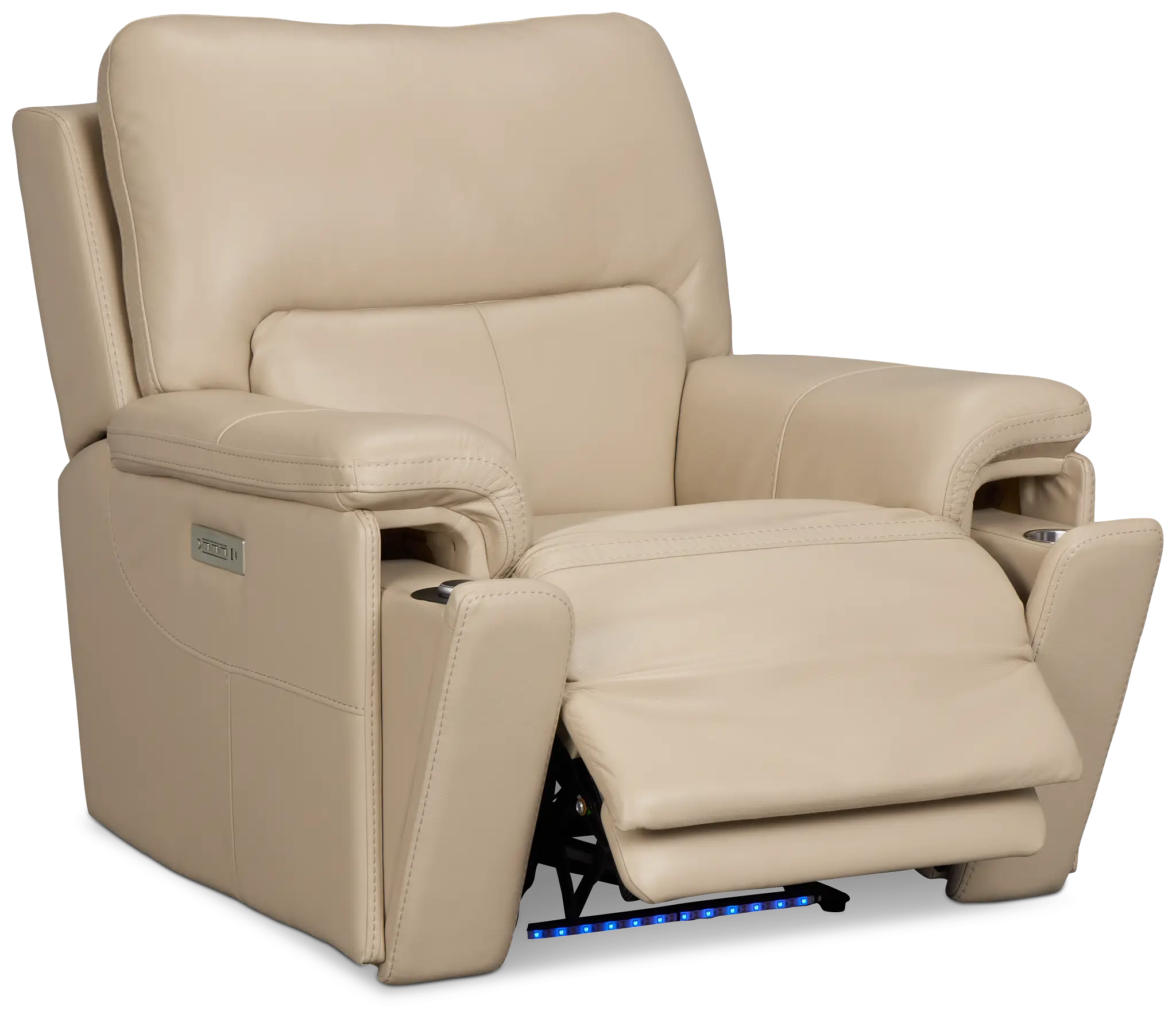 Fallon Beige Leather/Vinyl Power Recliner Fallon Beige Leather/Vinyl Power Recliner