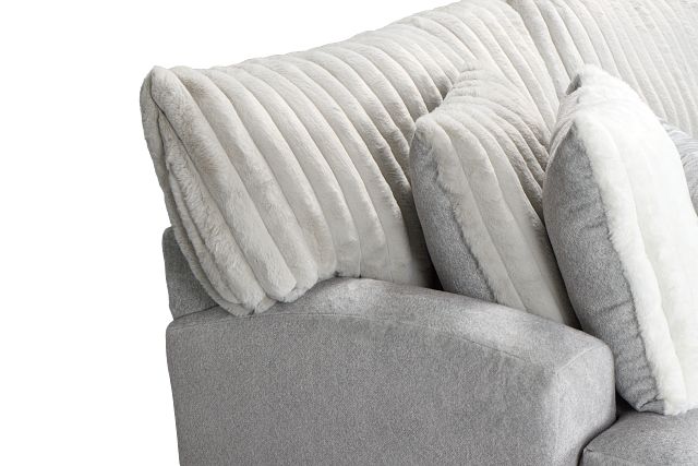 Kylie Light Gray Fabric Right Chaise Sectional