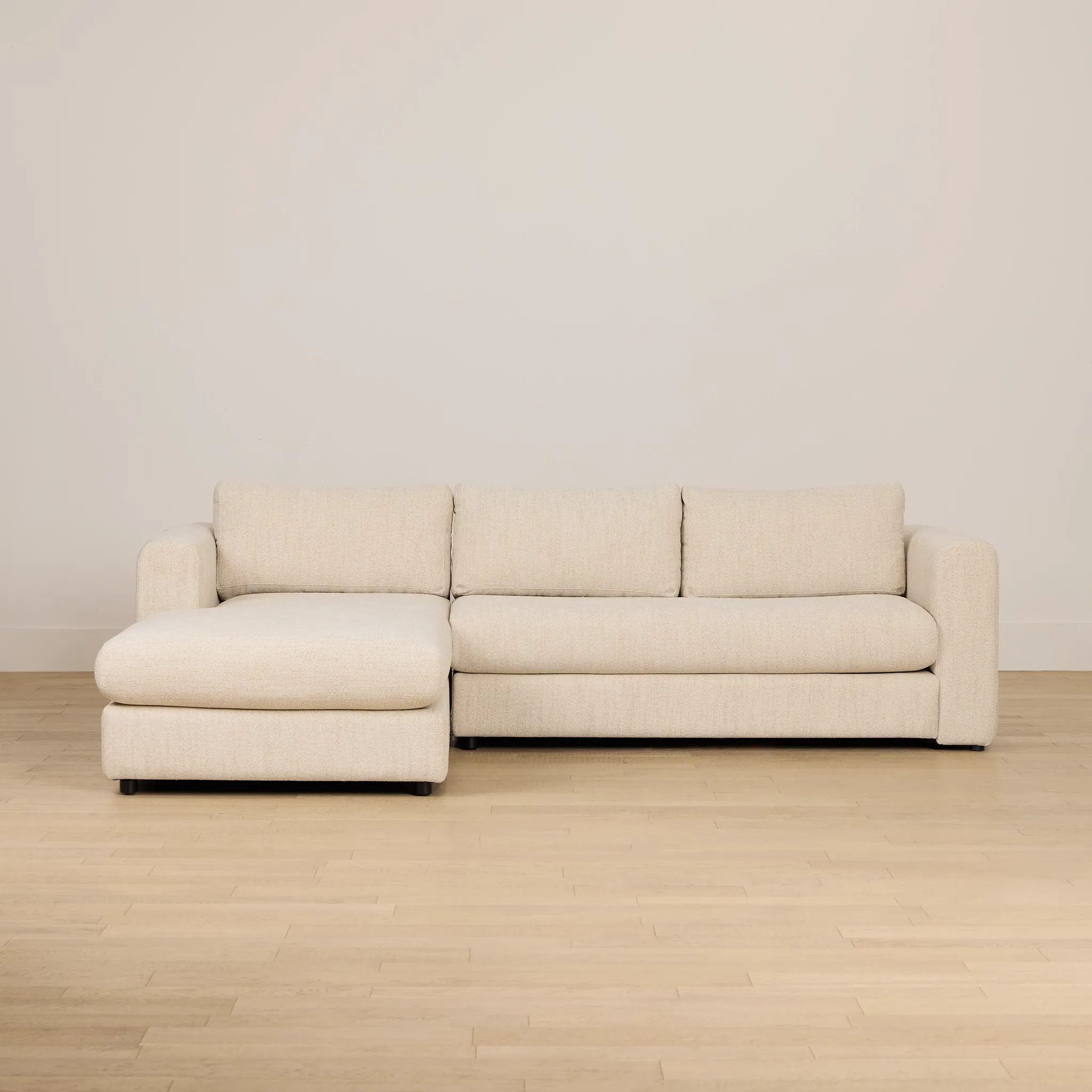 Alma Light Beige Fabric Left Chaise Sectional