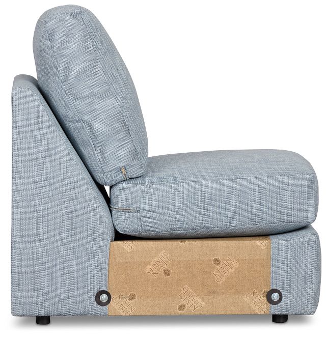 Rhodes Light Blue Fabric Armless Chair