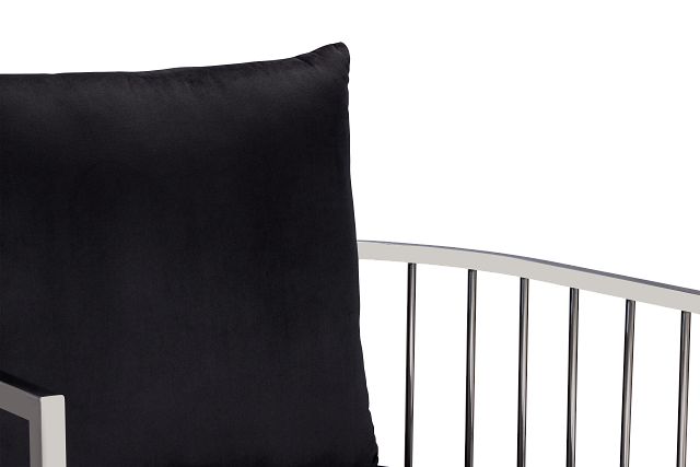 Nia Black Velvet Accent Chair