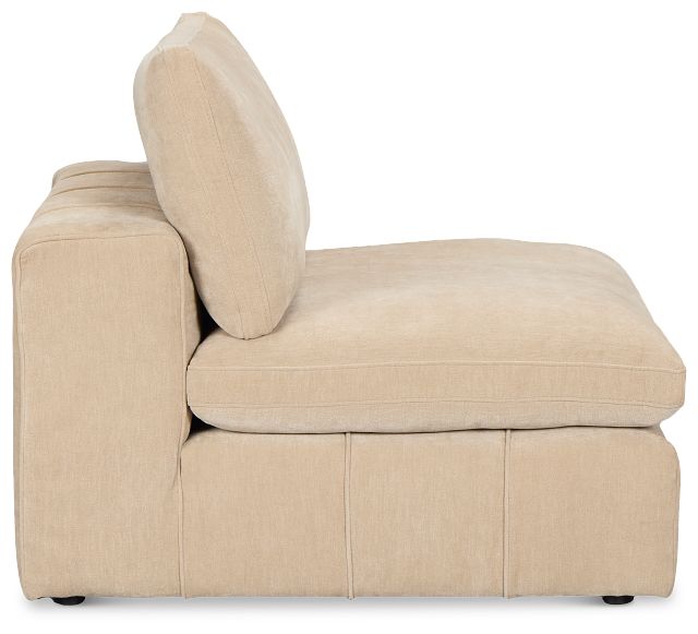 Cruz Light Beige Fabric Armless Chair