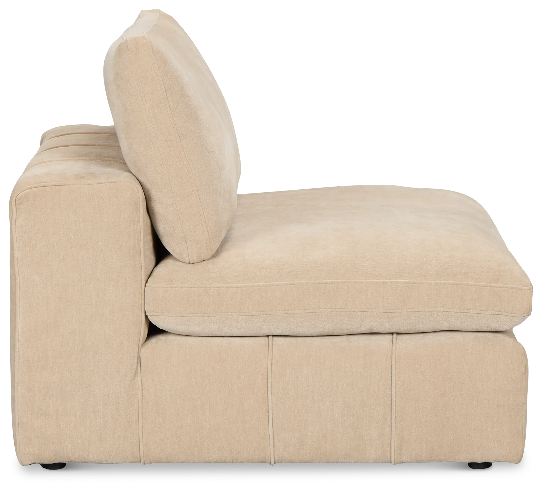 Cruz Light Beige Fabric Armless Chair