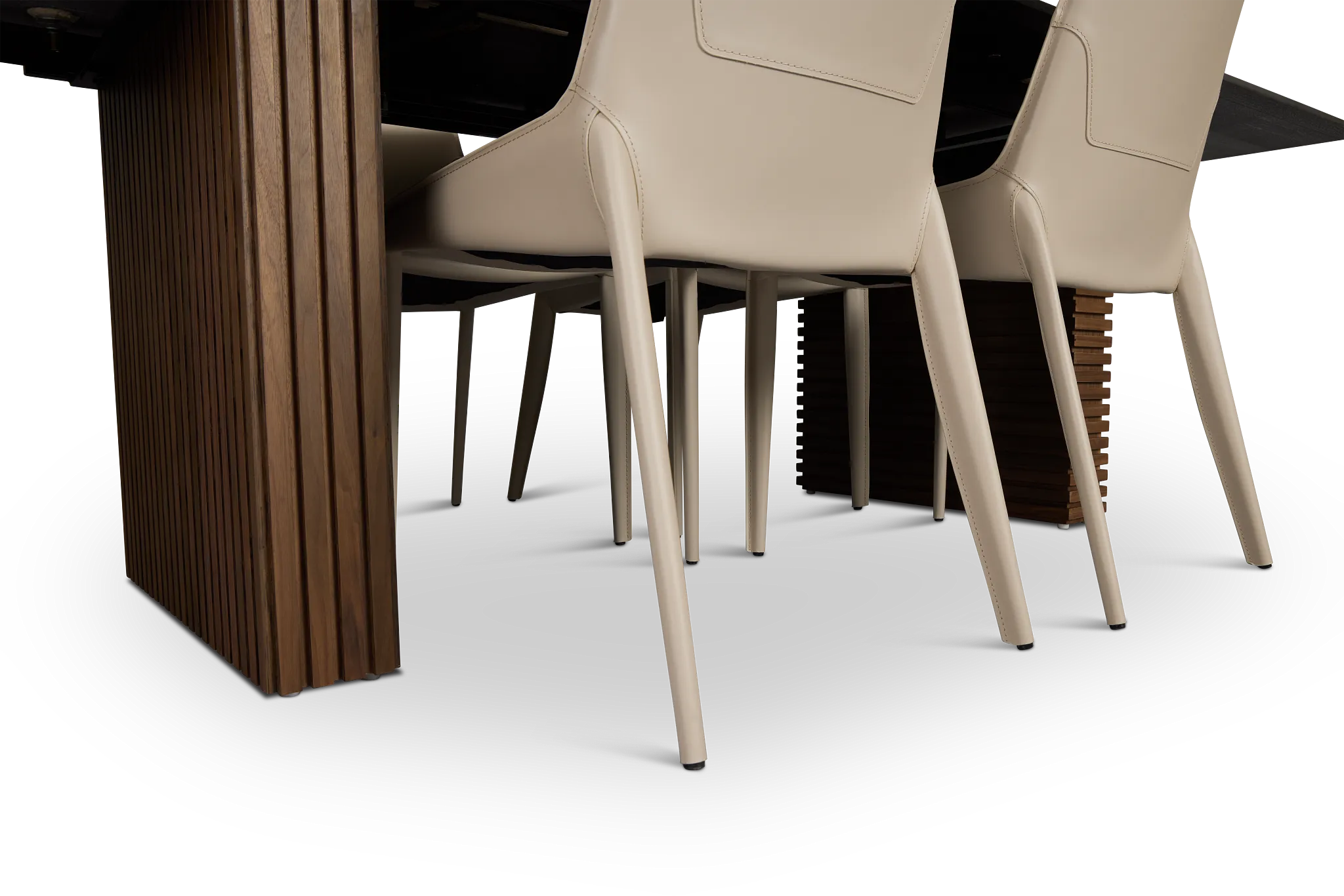 Wayne Two-tone Stone Rectangular Table &4 Light Beige Upholstered Chair