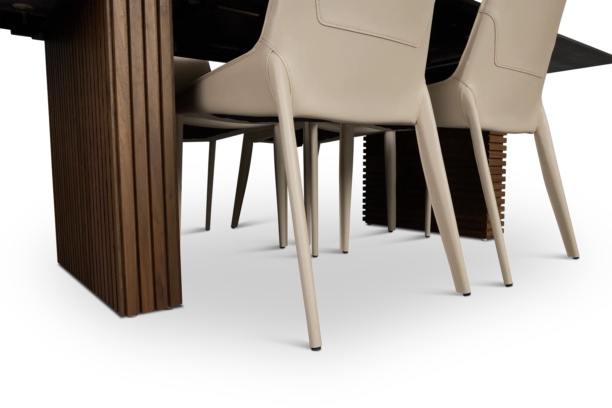 Wayne Two-tone Stone Rectangular Table &4 Light Beige Upholstered Chair Wayne Two-tone Stone Rectangular Table &4 Light Beige Upholstered Chair