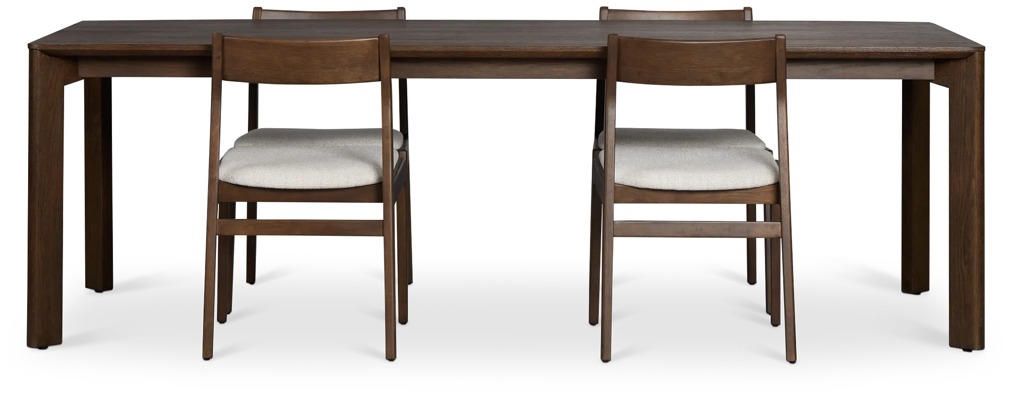 Santorini Dark Tone Rect Table & 4 Upholstered Chairs