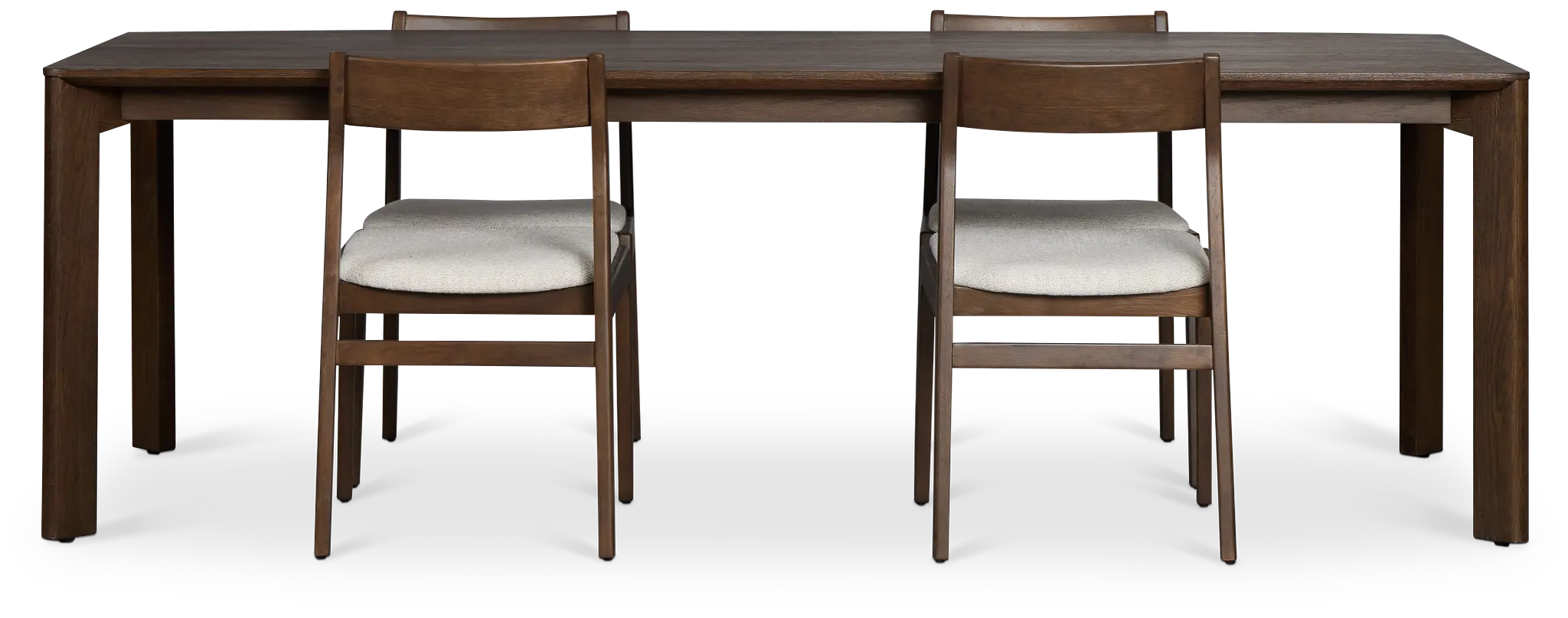 Santorini Dark Tone Rect Table & 4 Upholstered Chairs Santorini Dark Tone Rect Table & 4 Upholstered Chairs