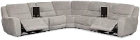 Bennett Gray Fabric Large Dual Power Reclining Two-arm Sectional