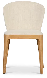 Nomad Light Beige Upholstered Side Chair With Light Tone Legs