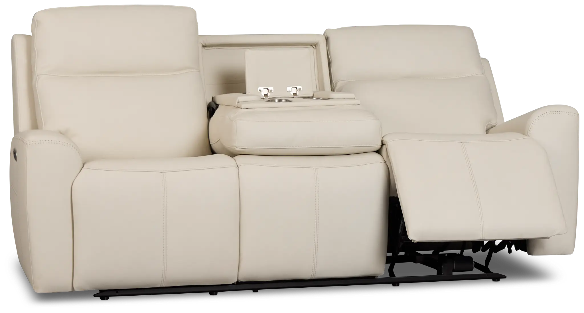 Flexsteel Sterling Ivory Leather/Vinyl Power Reclining Sofa Flexsteel Sterling Ivory Leather/Vinyl Power Reclining Sofa
