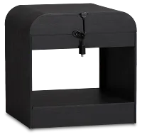 Lyndie Black Drawer Square End Table