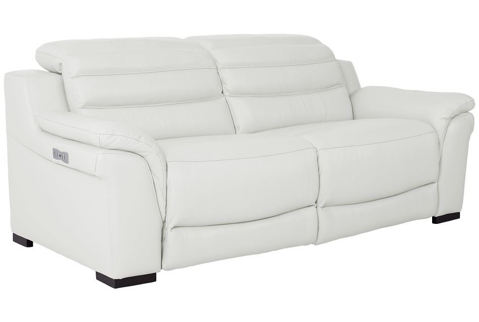Sentinel White Lthr/vinyl Power Reclining Sofa