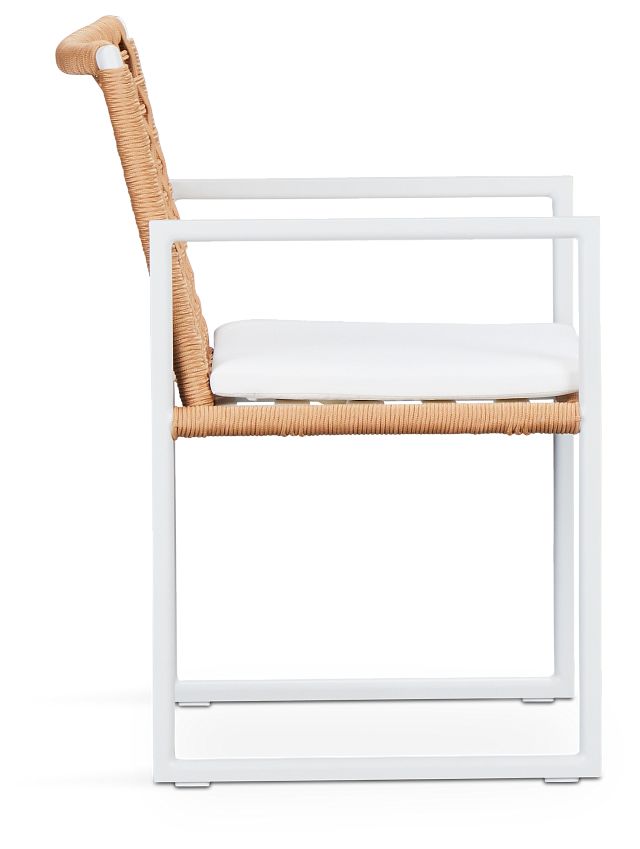 Sunrise White Aluminum Arm Chair