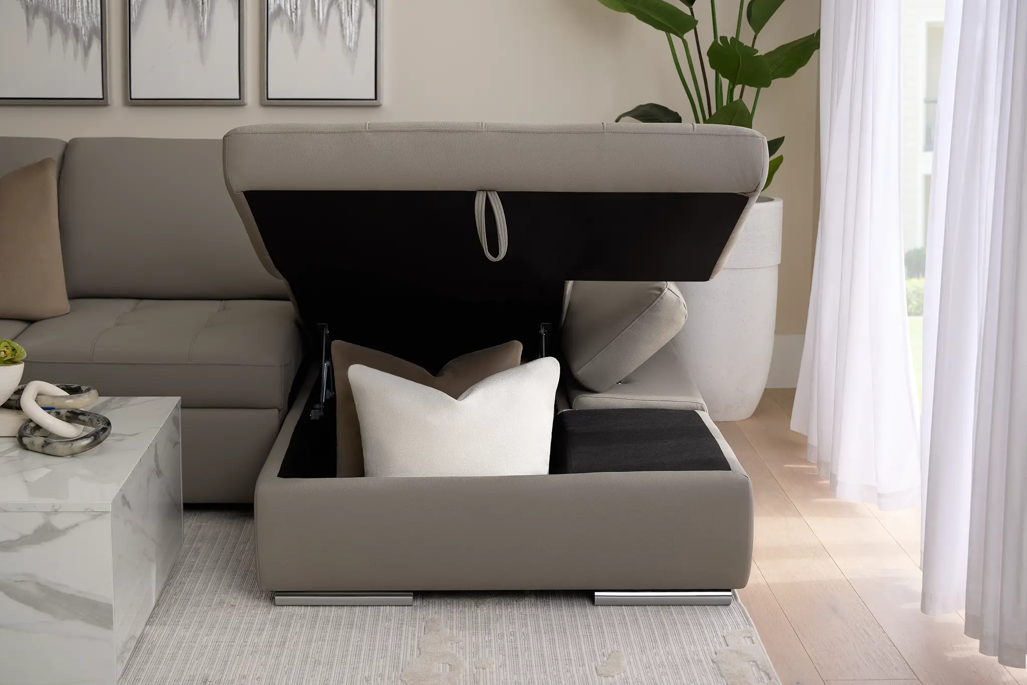 Eden Gray Micro Right Chaise Sleeper Sectional Eden Gray Micro Right Chaise Sleeper Sectional