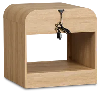 Lyndie Light Tone Drawer Square End Table