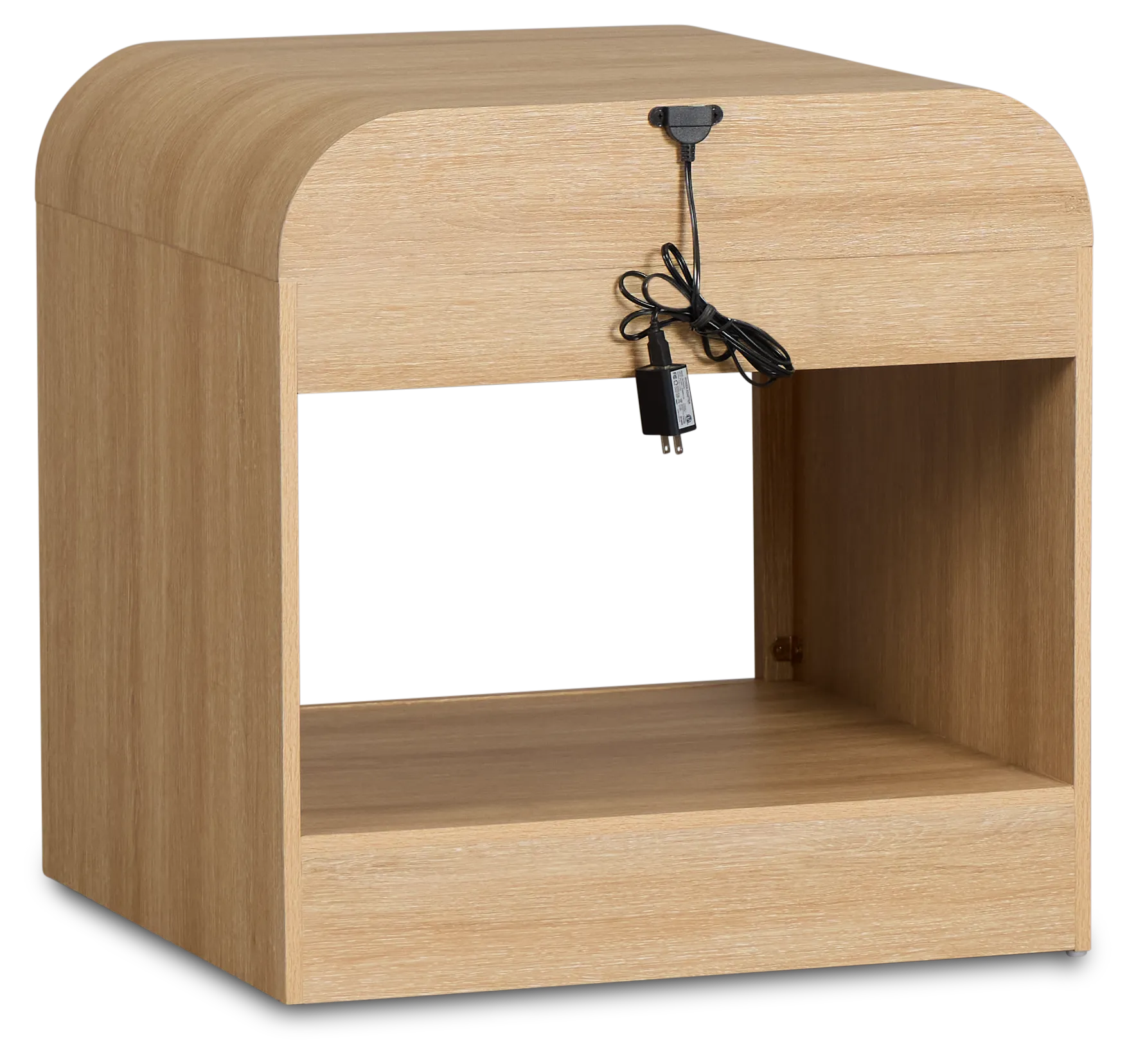 Lyndie Light Tone Drawer Square End Table