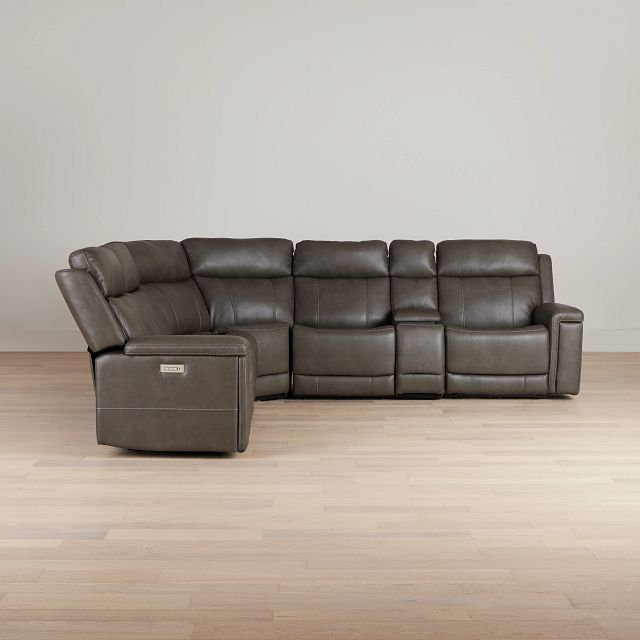 Jayden Gray Micro Medium Triple Power 2-arm Sectional