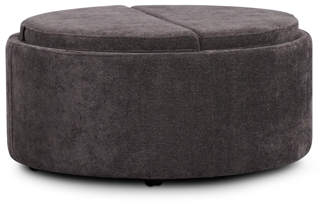 Kristen Dark Gray Large Storage Accent Ottoman