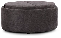Kristen Dark Gray Large Storage Accent Ottoman
