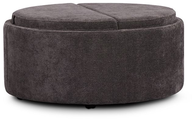 Kristen Dark Gray Large Storage Accent Ottoman