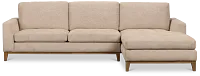 Maisie Light Brown Fabric Right Chaise Sectional