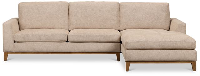 Maisie Light Brown Fabric Right Chaise Sectional