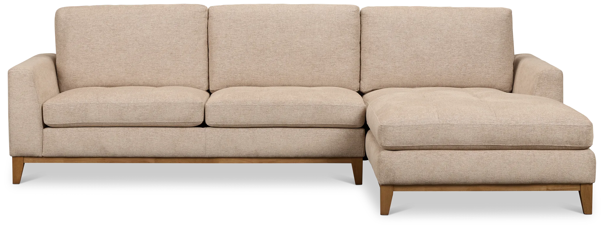 Maisie Light Brown Fabric Right Chaise Sectional