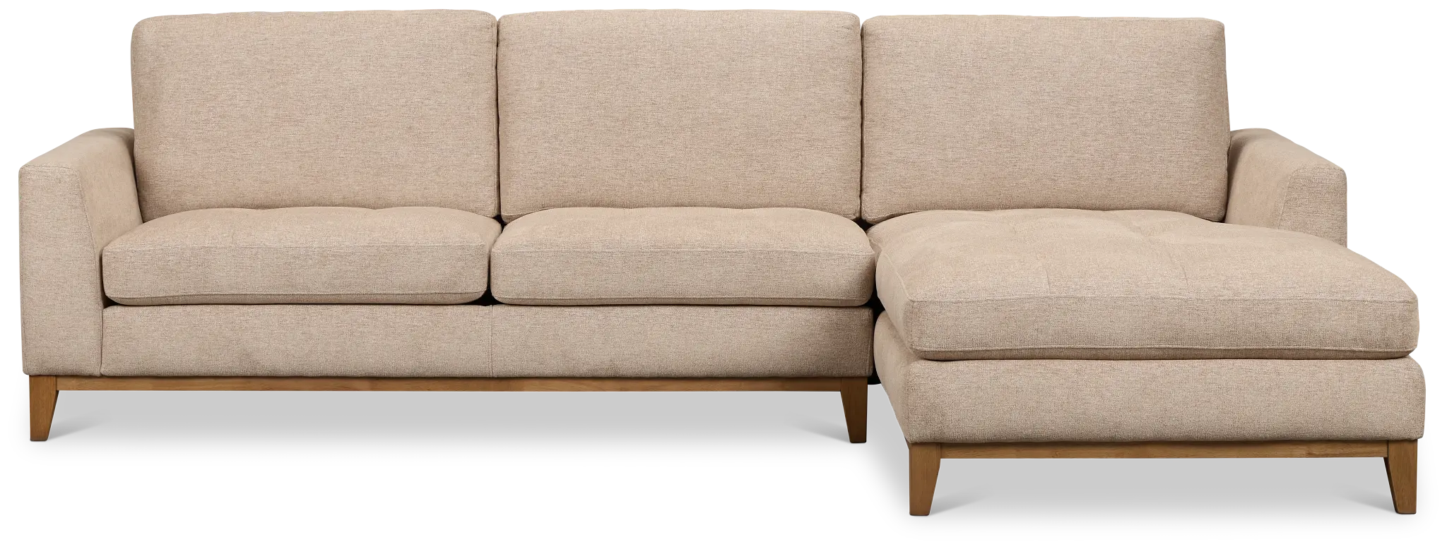 Maisie Light Brown Fabric Right Chaise Sectional Maisie Light Brown Fabric Right Chaise Sectional