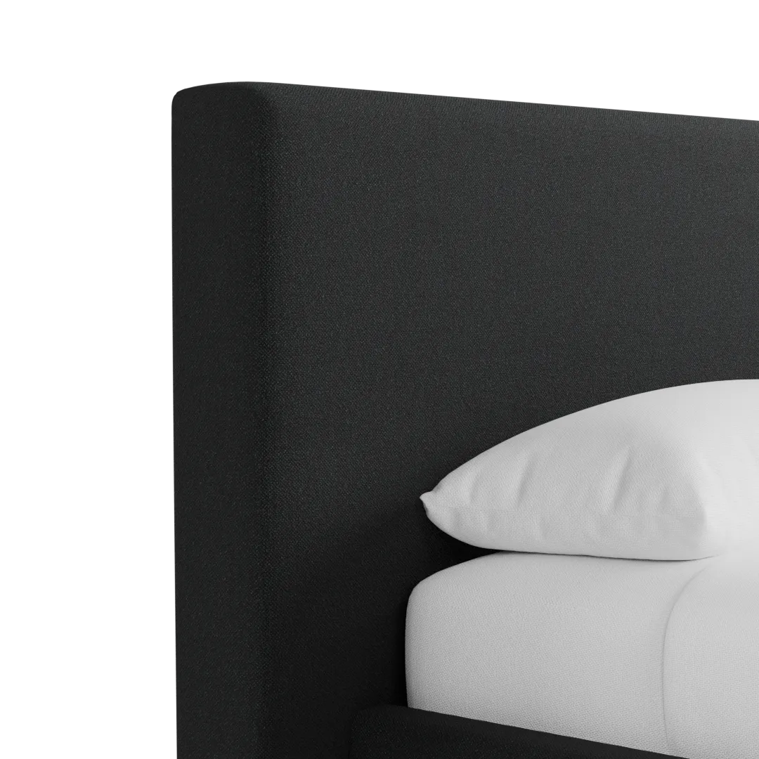 Grayton Elite Black 44" Upholstered Platform Bed