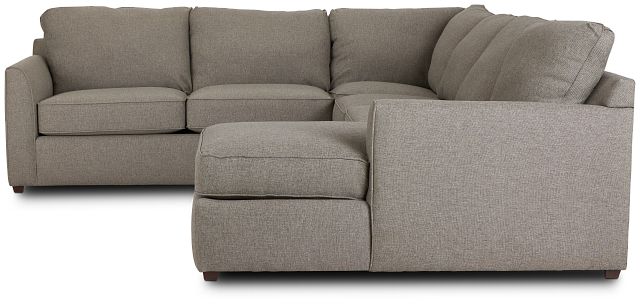 Asheville Brown Fabric Medium Right Chaise Sectional
