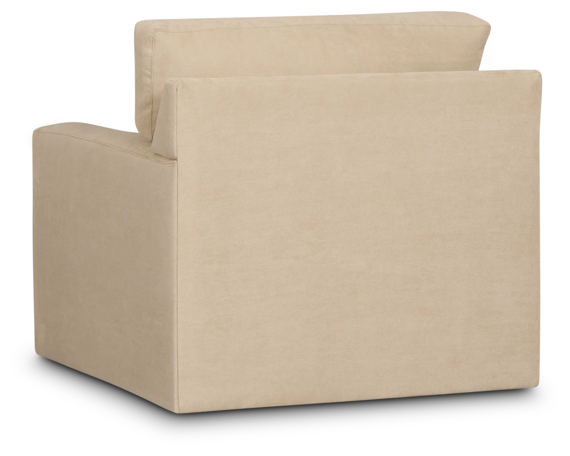 Hudson Beige Fabric Swivel Chair