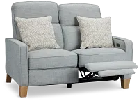 Bayside Light Blue Fabric Power Reclining Loveseat