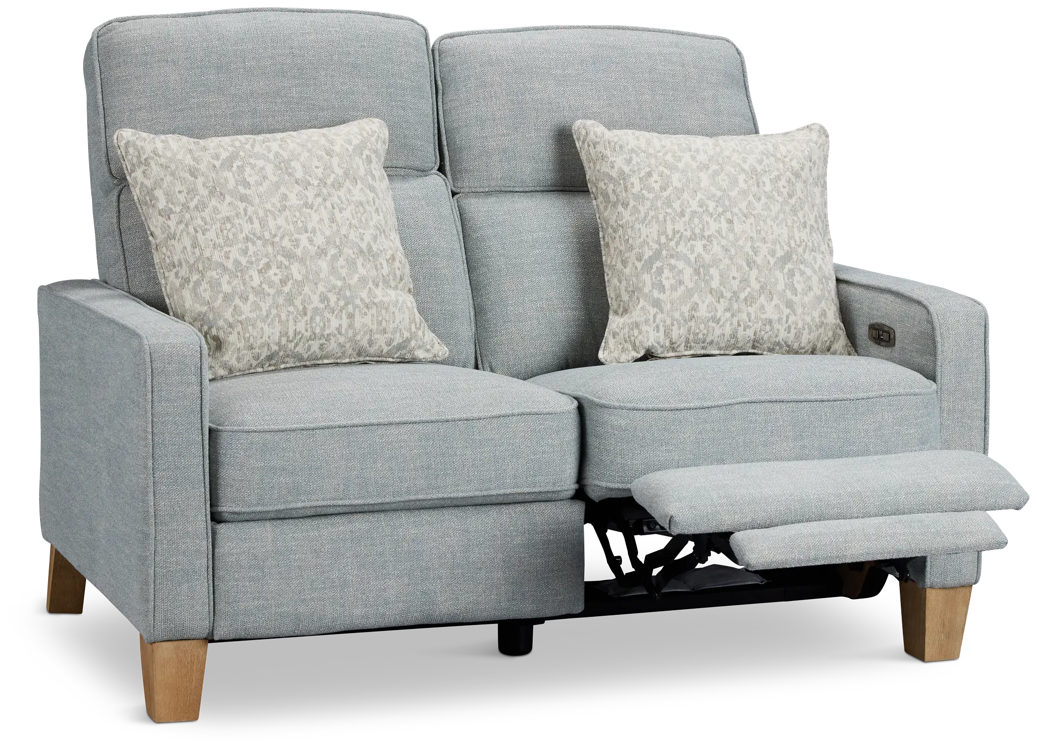 Bayside Light Blue Fabric Power Reclining Loveseat Bayside Light Blue Fabric Power Reclining Loveseat
