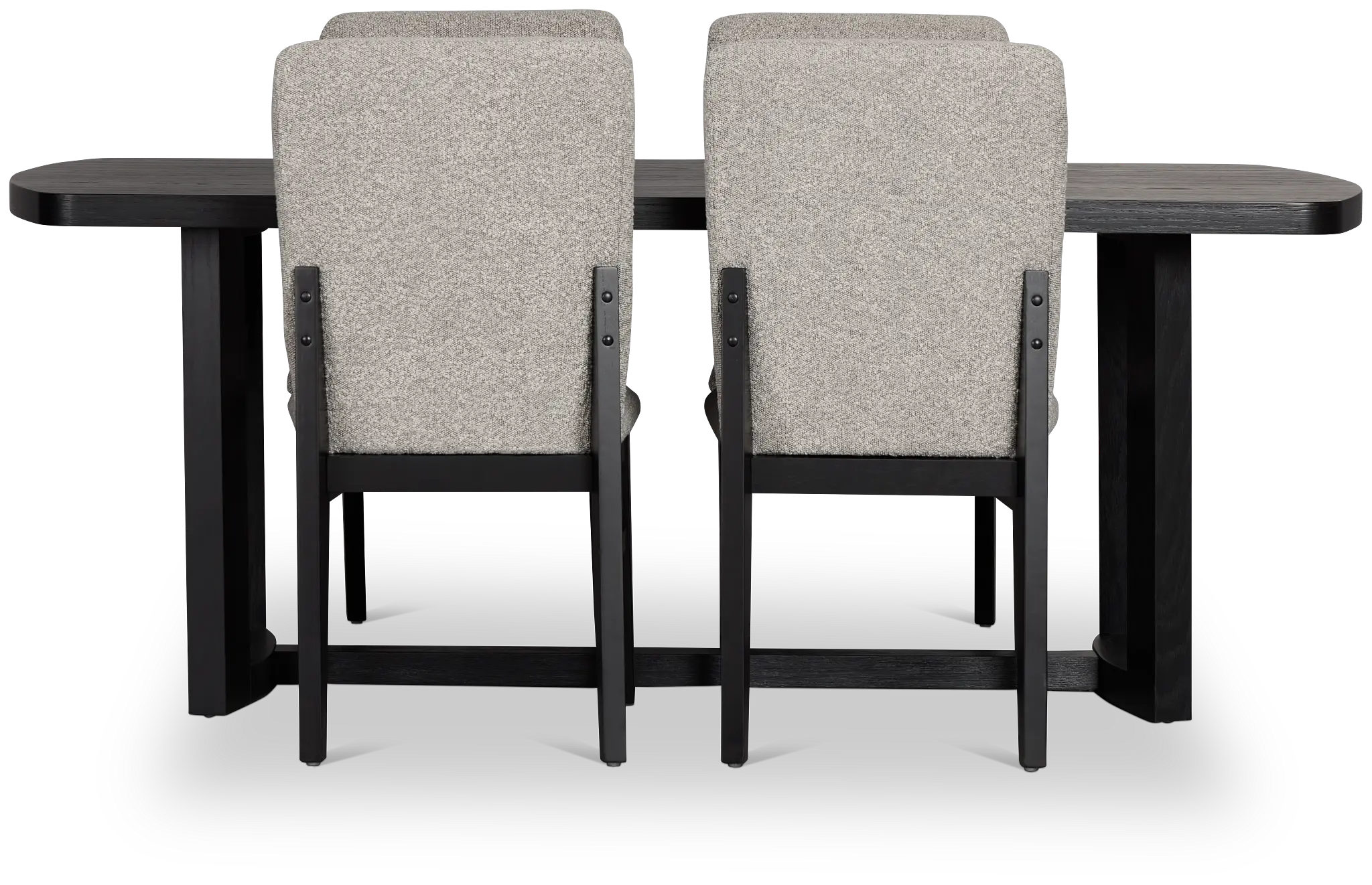 Modesto Black Rectangular Table & 4 Upholstered Chairs Modesto Black Rectangular Table & 4 Upholstered Chairs
