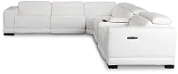 Lombardy White Micro Medium Triple Power 2-arm Sectional