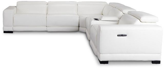 Lombardy White Micro Medium Triple Power 2-arm Sectional