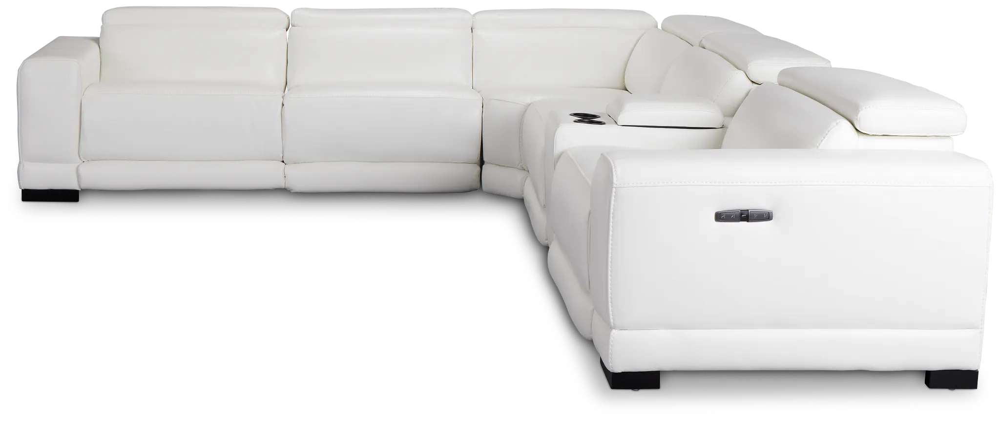 Lombardy White Micro Medium Triple Power 2-arm Sectional
