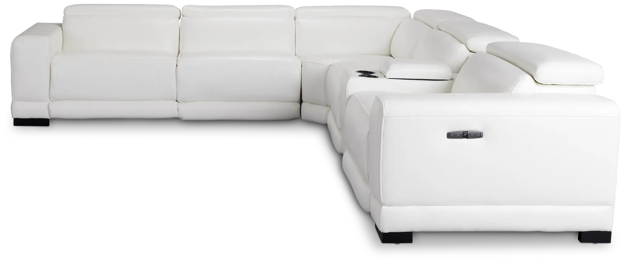 Lombardy White Micro Medium Triple Power 2-arm Sectional Lombardy White Micro Medium Triple Power 2-arm Sectional