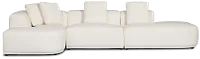 Catalina White Fabric Small Left Chaise Sectional