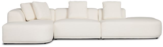Catalina White Fabric Small Left Chaise Sectional