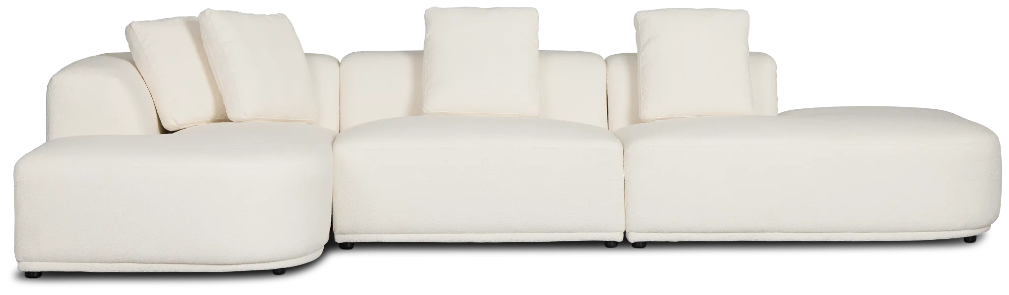 Catalina White Fabric Small Left Chaise Sectional