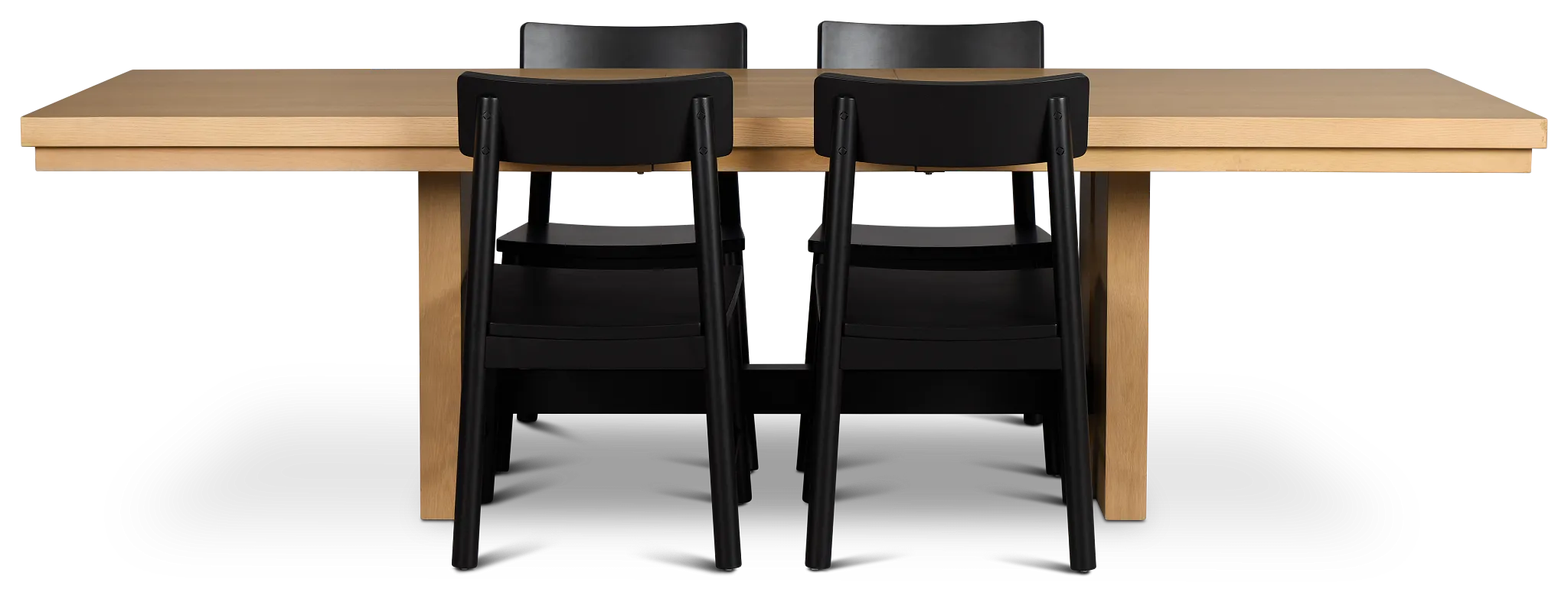 Highland Light Tone Rect Table & 4 Wood Chairs