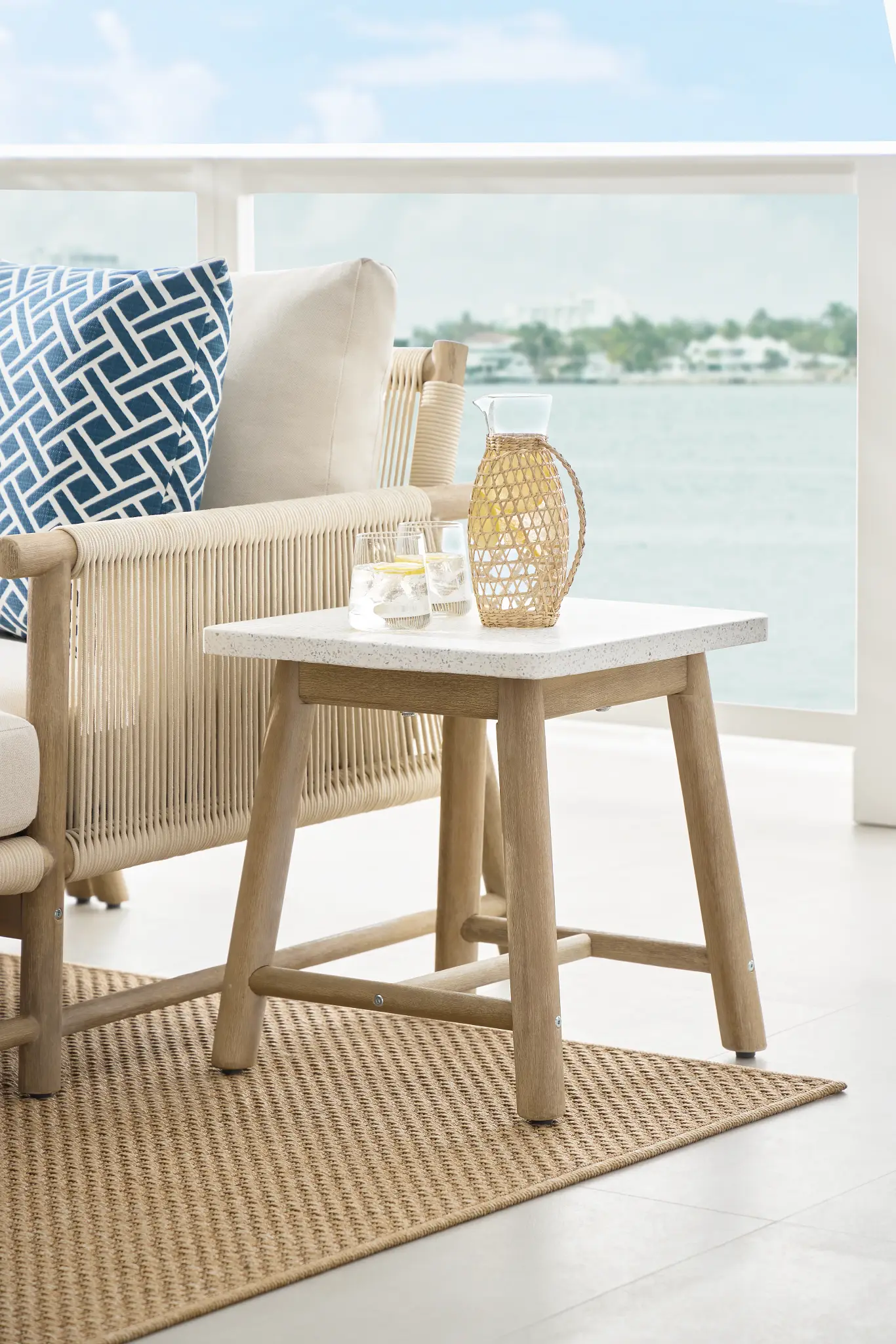 Azure Light Tone Square End Table Azure Light Tone Square End Table