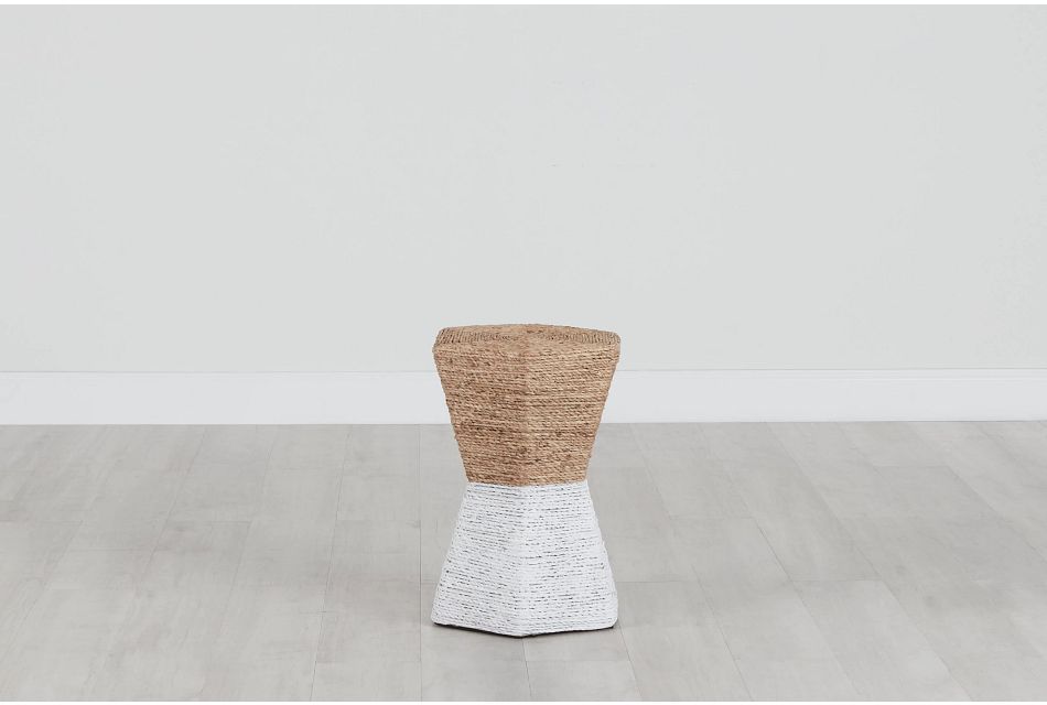 Seaside White Woven Accent Table Home Accents Accent Pieces City Furniture