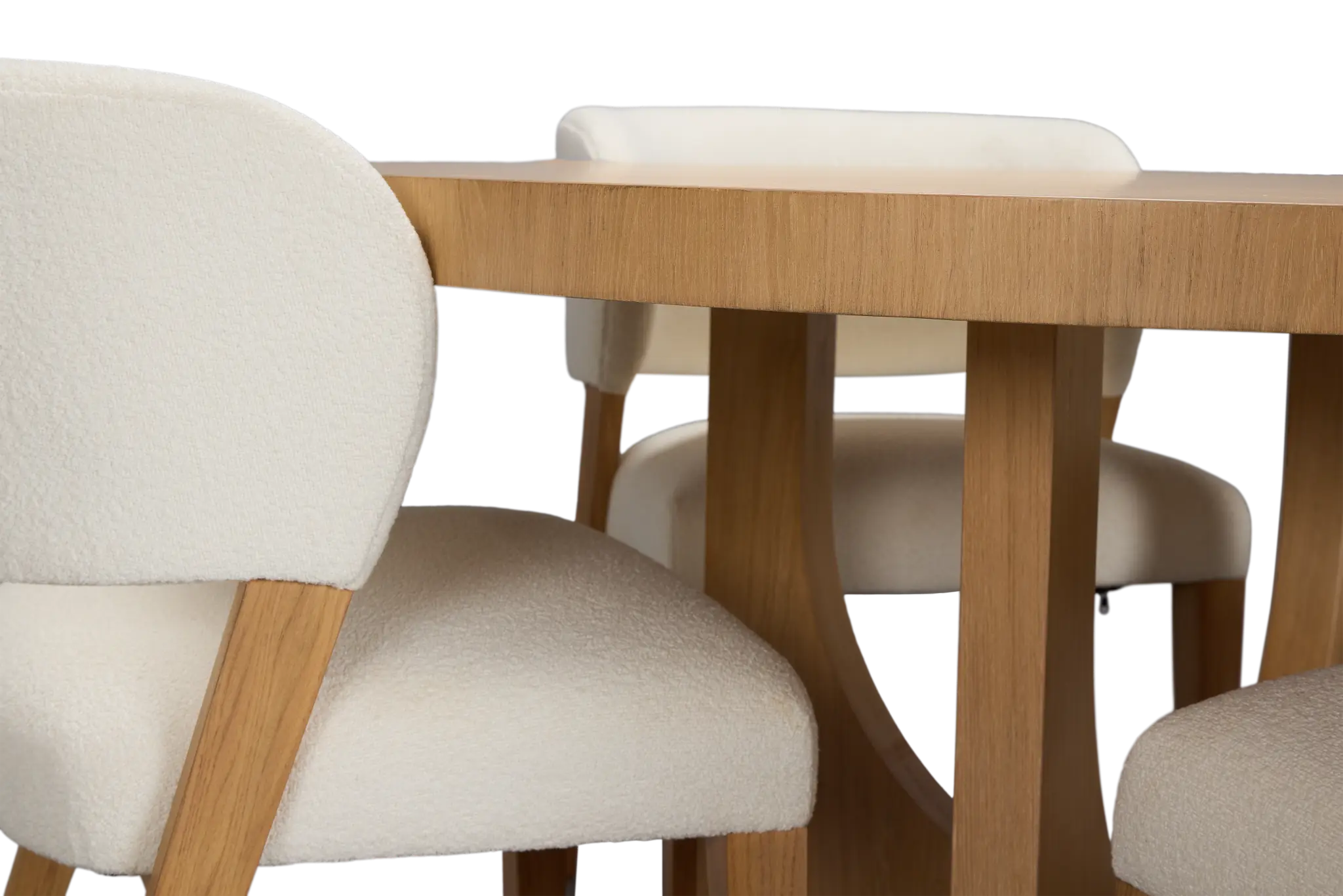 Malibu Light Tone Round Table & 4 Upholstered Chairs Malibu Light Tone Round Table & 4 Upholstered Chairs