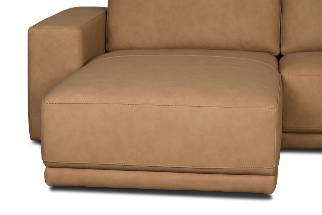 Kellan Light Brown Leather Medium Left Chaise Sectional