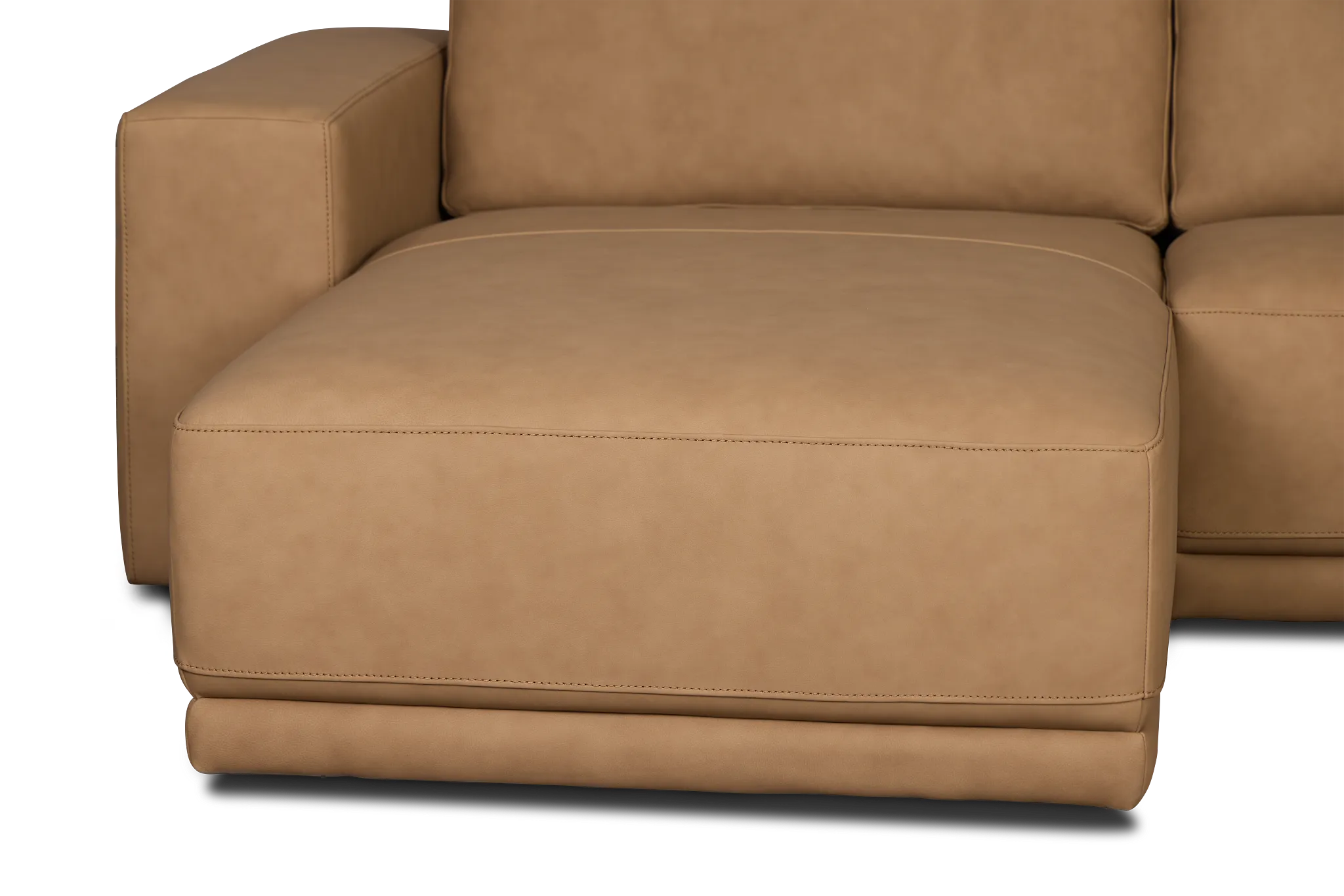 Kellan Light Brown Leather Medium Left Chaise Sectional