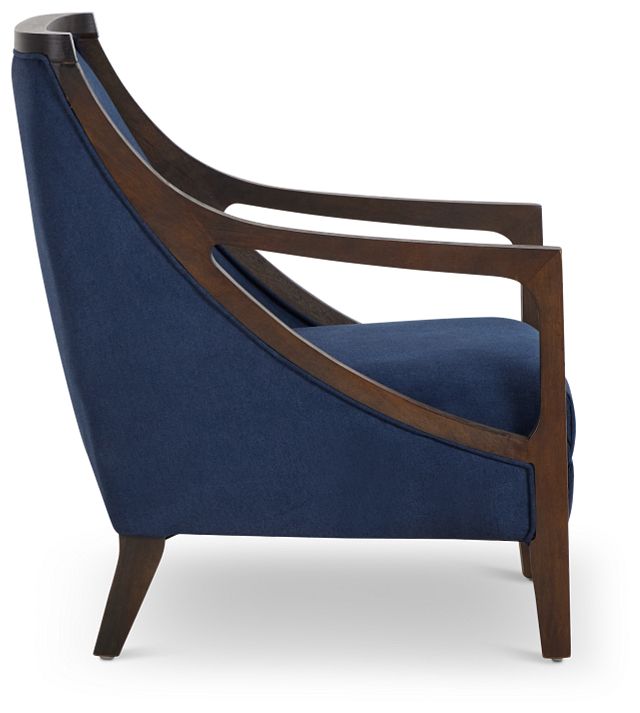 Hopkins Dark Blue Fabric Accent Chair