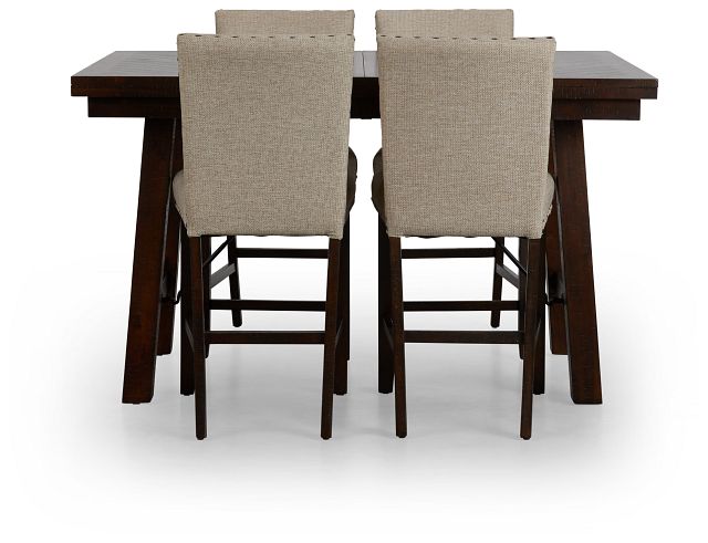 Jax Beige High Table & 4 Upholstered Barstools (4)