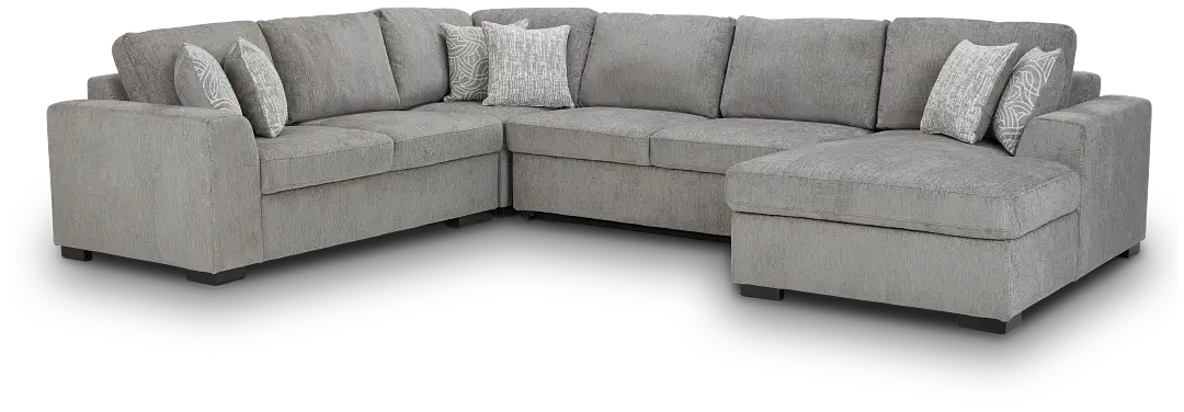 Blakely Gray Fabric Large Right Chaise Storage Sleeper Sectional Blakely Gray Fabric Large Right Chaise Storage Sleeper Sectional